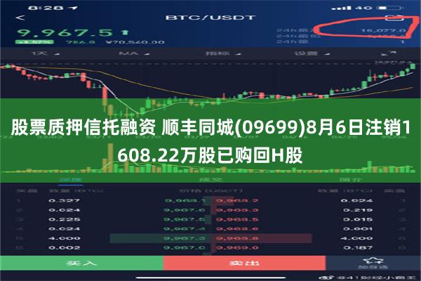 股票质押信托融资 顺丰同城(09699)8月6日注销1608.22万股已购回H股