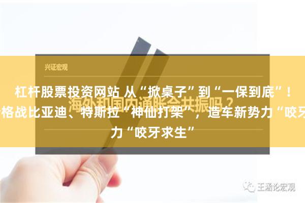 杠杆股票投资网站 从“掀桌子”到“一保到底”！汽车价格战比亚迪、特斯拉“神仙打架”，造车新势力“咬牙求生”