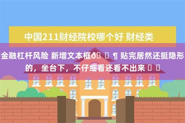 金融杠杆风险 新增文本框🐶 贴完居然还挺隐形的，坐台下，不仔细看还看不出来 ​​