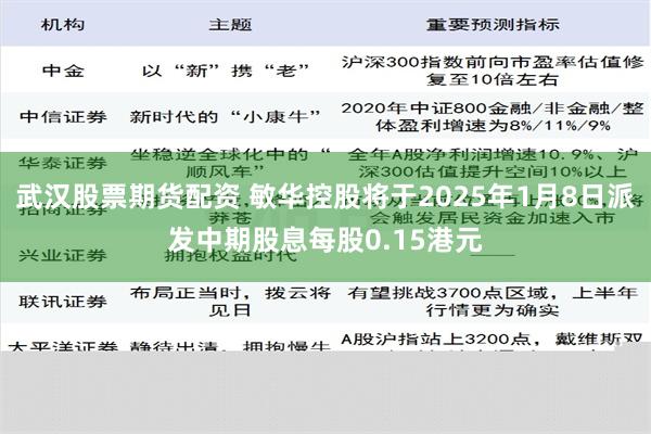 武汉股票期货配资 敏华控股将于2025年1月8日派发中期股息每股0.15港元