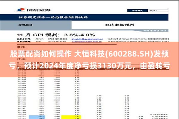 股票配资如何操作 大恒科技(600288.SH)发预亏，预计2024年度净亏损3130万元，由盈转亏